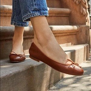 Margaux NY /  NEW Saddle Demi Ballet flats 40 10 leather brown cognac
